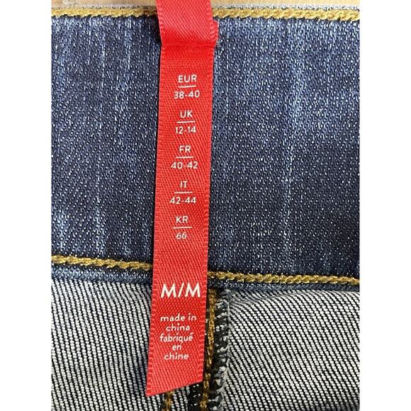 Spanx Jeans Womens Medium Blue Distressed Ankle Skinny High Rise Pull On Denim - Picture 5 of 13